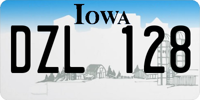 IA license plate DZL128