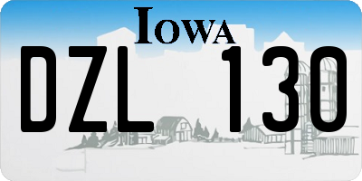 IA license plate DZL130