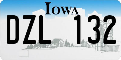 IA license plate DZL132