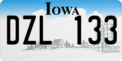 IA license plate DZL133