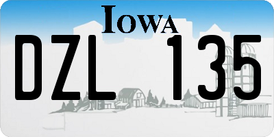 IA license plate DZL135