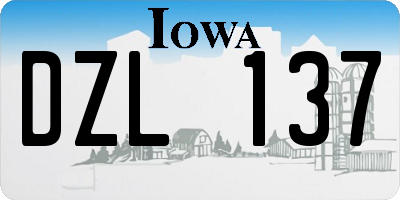 IA license plate DZL137