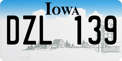 IA license plate DZL139