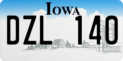 IA license plate DZL140