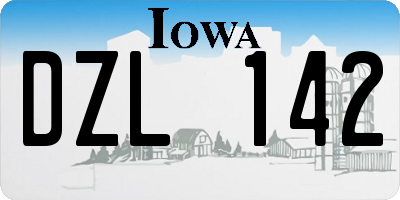 IA license plate DZL142