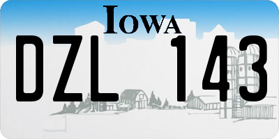 IA license plate DZL143