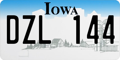 IA license plate DZL144