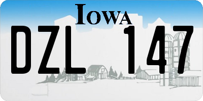 IA license plate DZL147