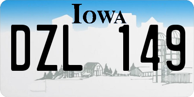 IA license plate DZL149