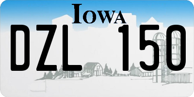 IA license plate DZL150
