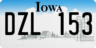 IA license plate DZL153