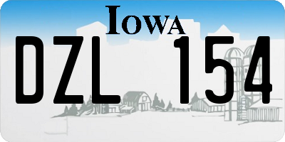 IA license plate DZL154