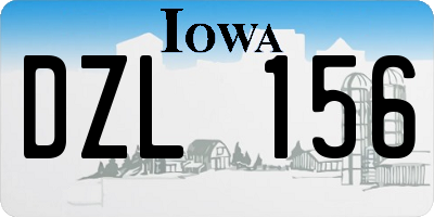 IA license plate DZL156