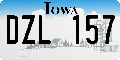 IA license plate DZL157
