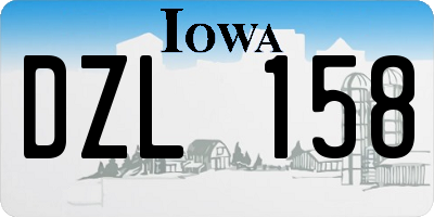 IA license plate DZL158