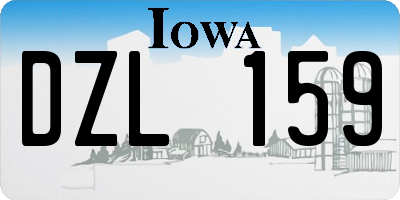 IA license plate DZL159