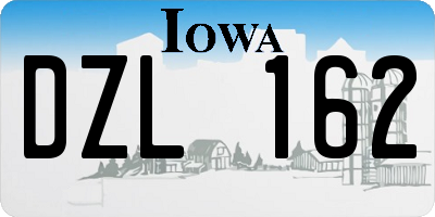 IA license plate DZL162