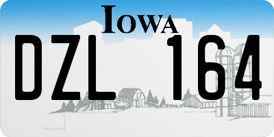 IA license plate DZL164