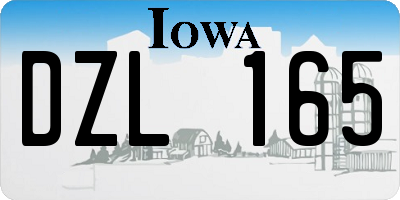 IA license plate DZL165