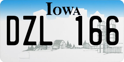 IA license plate DZL166