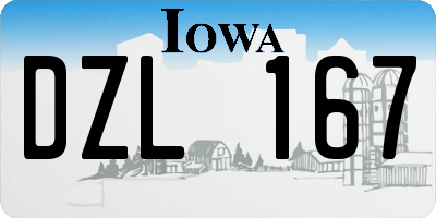 IA license plate DZL167