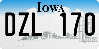 IA license plate DZL170