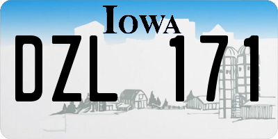 IA license plate DZL171