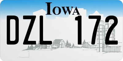 IA license plate DZL172