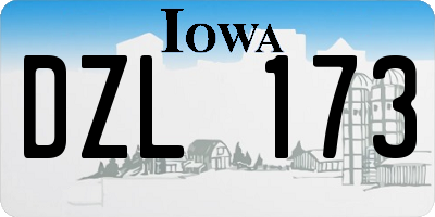 IA license plate DZL173