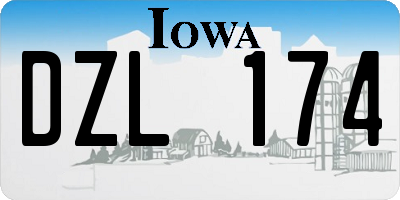 IA license plate DZL174