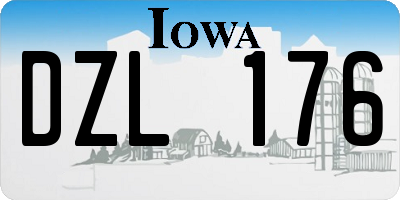 IA license plate DZL176