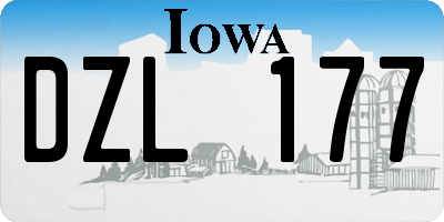 IA license plate DZL177