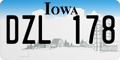 IA license plate DZL178