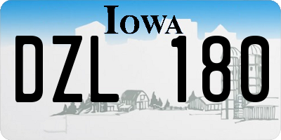 IA license plate DZL180