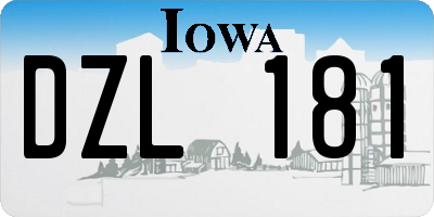 IA license plate DZL181