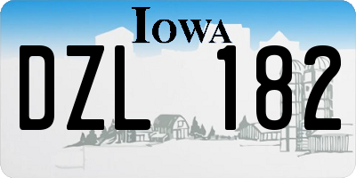 IA license plate DZL182