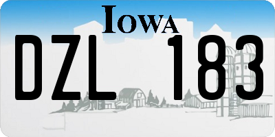 IA license plate DZL183