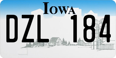 IA license plate DZL184