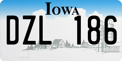 IA license plate DZL186