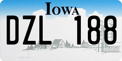 IA license plate DZL188
