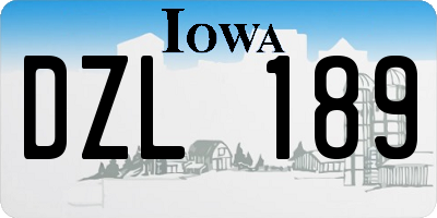 IA license plate DZL189