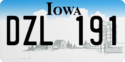 IA license plate DZL191