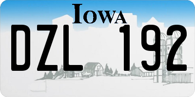 IA license plate DZL192