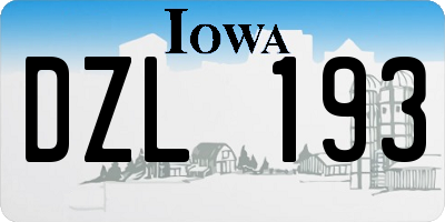 IA license plate DZL193