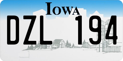 IA license plate DZL194