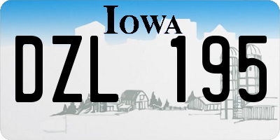 IA license plate DZL195