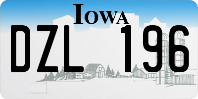 IA license plate DZL196