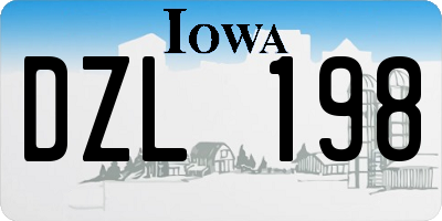 IA license plate DZL198