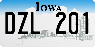 IA license plate DZL201