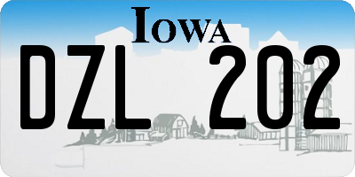 IA license plate DZL202